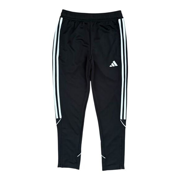 Adidas Boys Size 11/12Y Black Football Track Sweatpants Tapered Leg Regular Fit - Picture 1 of 12